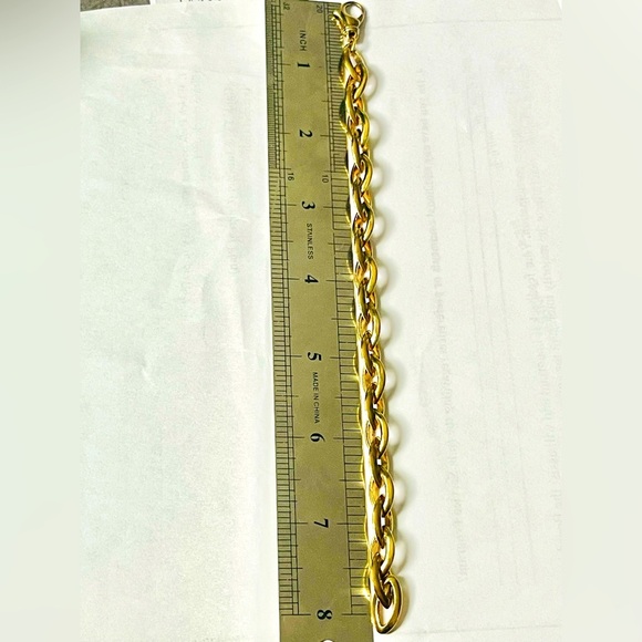 2005 VERONESE 18K BONDED .925 SILVER HEAVY CHAIN LINK 8" BRACELET - Picture 9 of 11